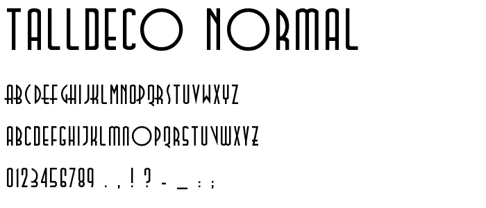 TallDeco Normal font